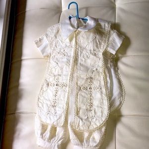 Embroidered Baptism Suit -Boy size 2T.